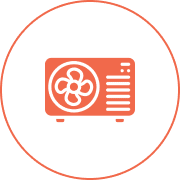 HVAC system icon inside circle