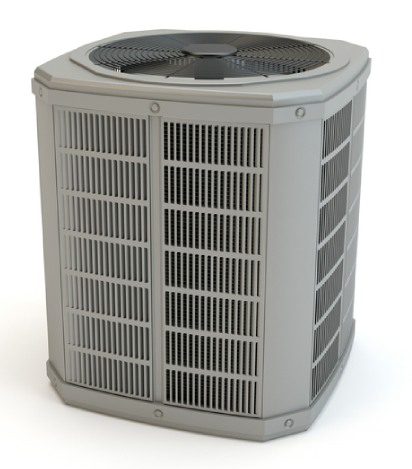 Air conditioning unit on white background