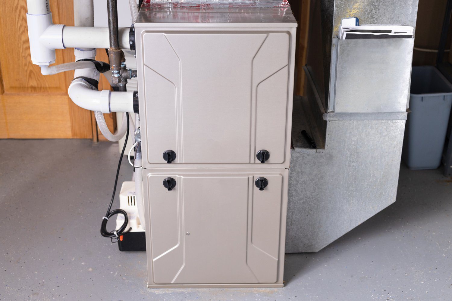 Home heating system in basement